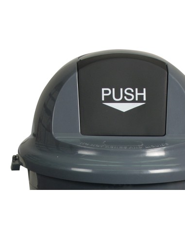 Papelera contenedor q connect plastico con tapadera 80l color gris 450x760 mm