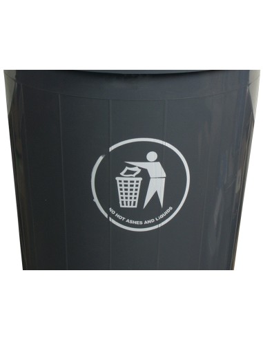 Papelera contenedor q connect plastico con tapadera 80l color gris 450x760 mm