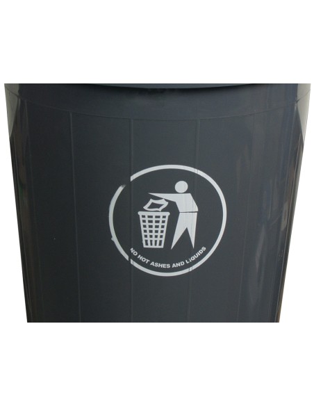 Papelera contenedor q connect plastico con tapadera 80l color gris 450x760 mm