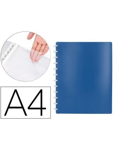 Carpeta liderpapel din a4 con 20 fundas intercambiables color azul