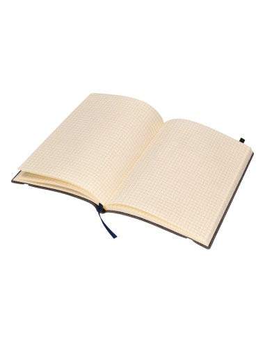 Libreta liderpapel simil piel a5 120 hojas 70g m2 cuadro 4mm sin margen negro