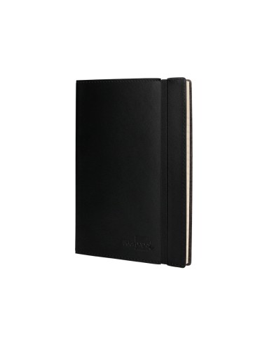 Libreta liderpapel simil piel a5 120 hojas 70g m2 cuadro 4mm sin margen negro