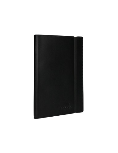 Libreta liderpapel simil piel a5 120 hojas 70g m2 cuadro 4mm sin margen negro