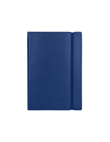 Libreta liderpapel simil piel a5 120 hojas 70g m2 cuadro 4mm sin margen azul