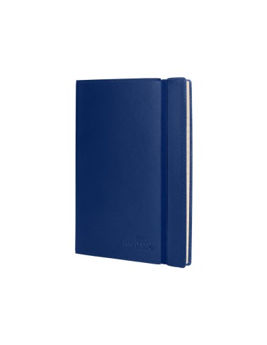 Libreta liderpapel simil piel a5 120 hojas 70g m2 cuadro 4mm sin margen azul