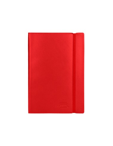 Libreta liderpapel simil piel a5 120 hojas 70g m2 cuadro 4mm sin margen rojo