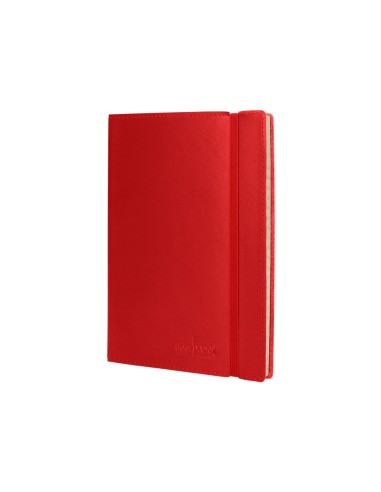 Libreta liderpapel simil piel a5 120 hojas 70g m2 cuadro 4mm sin margen rojo