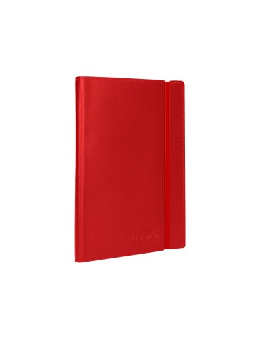 Libreta liderpapel simil piel a5 120 hojas 70g m2 cuadro 4mm sin margen rojo