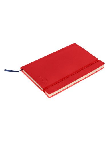 Libreta liderpapel simil piel a5 120 hojas 70g m2 cuadro 4mm sin margen rojo