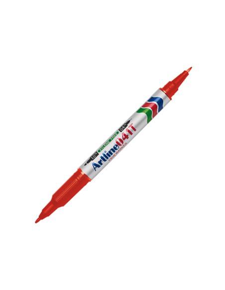 Rotulador artline marcador permanente ek 041t rojo doble punta 04 y 10 mm