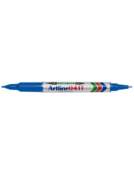 Rotulador artline marcador permanente ek 041t azul doble punta 04 y 10 mm