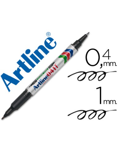 Rotulador artline marcador permanente ek 041t negro doble punta 04 y 10 mm
