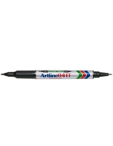 Rotulador artline marcador permanente ek 041t negro doble punta 04 y 10 mm