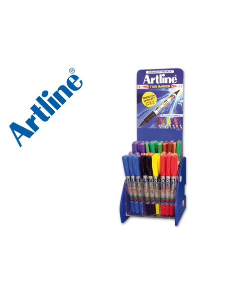 Rotulador artline marcador permanente ek 041t doble punta 04 y 1 mm expositor de 72 unidades colores surtidos