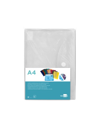 Carpeta liderpapel dossier a4 cierre de velcro transparente