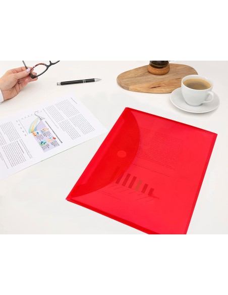 Carpeta liderpapel dossier a4 cierre de velcro roja