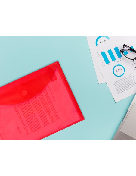 Carpeta liderpapel dossier a4 cierre de velcro roja