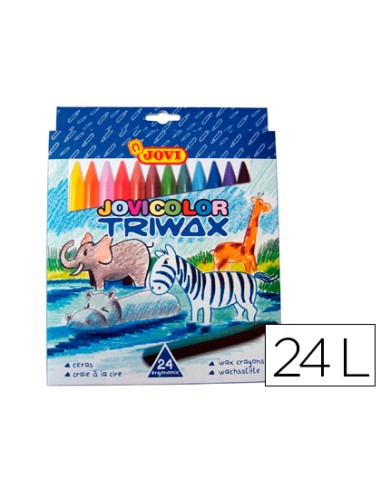 Lapices cera jovicolor triangular triwax 24 unidades colores surtidos