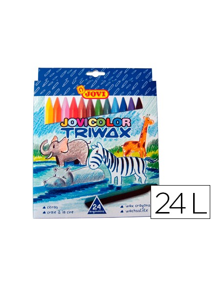 Lapices cera jovicolor triangular triwax 24 unidades colores surtidos