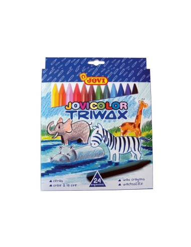 Lapices cera jovicolor triangular triwax 24 unidades colores surtidos