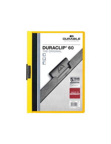 Carpeta duraclip dossier pinza lateral amarillo capacidad 60 hojas