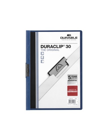 Carpeta duraclip dossier pinza lateral azul oscuro capacidad 30 hojas