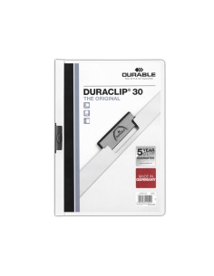 Carpeta duraclip dossier pinza lateral blanco capacidad 30 hojas