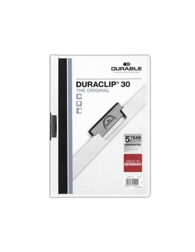 Carpeta duraclip dossier pinza lateral blanco capacidad 30 hojas