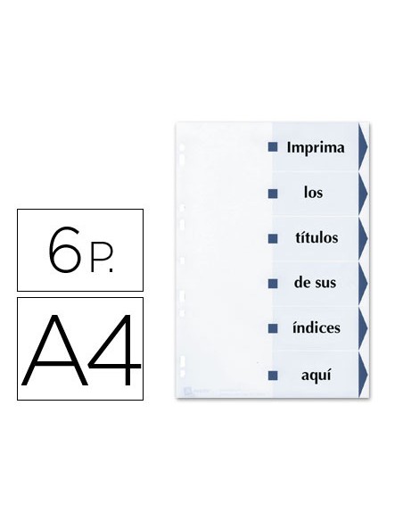 Separador avery cartulina din a4 6 pestanas imprimibles