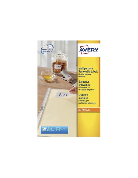 Etiqueta adhesiva avery removible tamano 254x10 mm caja de 4725 unidades