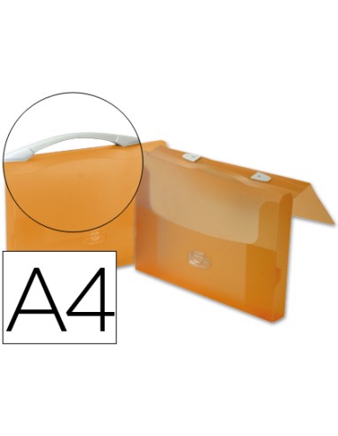 Carpeta beautone portadocumentos broche polipropileno din a4 naranja transparente