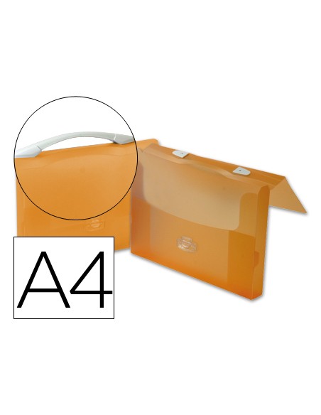Carpeta beautone portadocumentos broche polipropileno din a4 naranja transparente