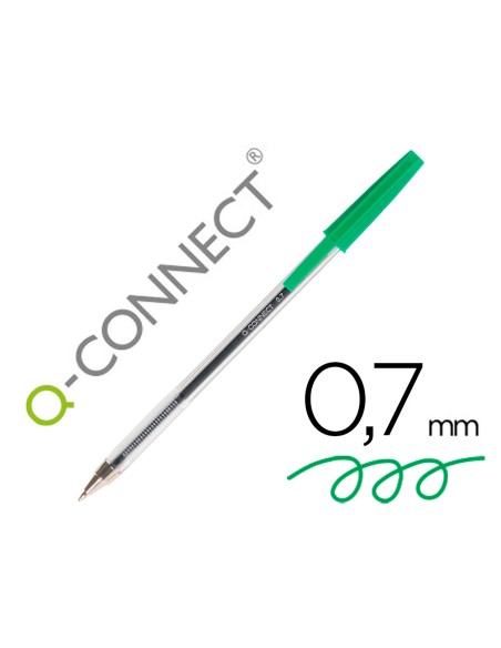 Boligrafo transparente q connect verde medio kf01043