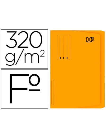 Subcarpeta cartulina gio folio pocket naranja con bolsa y solapa 320g m2