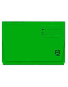 Subcarpeta cartulina gio folio pocket verde con bolsa y solapa 320g m2