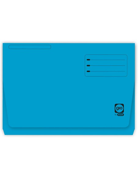 Subcarpeta cartulina gio folio pocket azul con bolsa y solapa320g m2