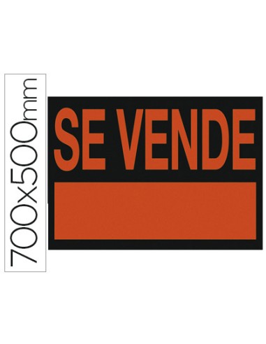 Cartel plastico archivo 2000 se vende rojo fluorescente 700x500 mm