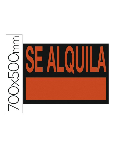 Cartel plastico archivo 2000 se alquila rojo fluorescente 700x500 mm Cartel plastico archivo 2000 se alquila rojo fluorescente 700x500 mm