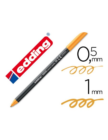 Rotulador edding punta fibra 1200 naranja neon n66 punta de fibra 05 mm