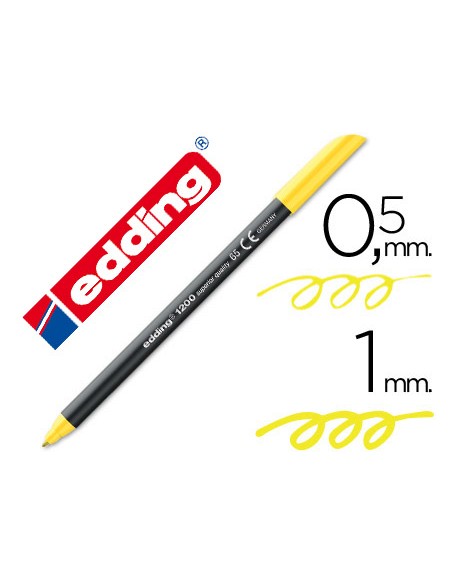 Rotulador edding punta fibra 1200 amarillo neon n65 punta de fibra 05 mm