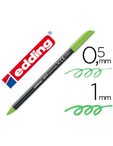 Rotulador edding punta fibra 1200 verde neon n64 punta de fibra 05 mm
