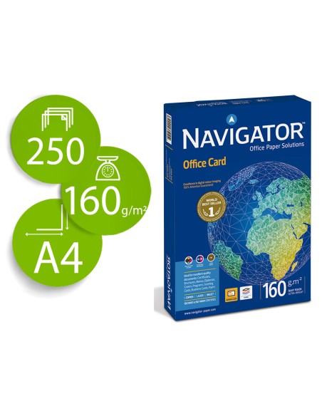 Papel fotocopiadora navigator din a4 160 gramos papel multiuso ink jet y laser paquete de 250 hojas