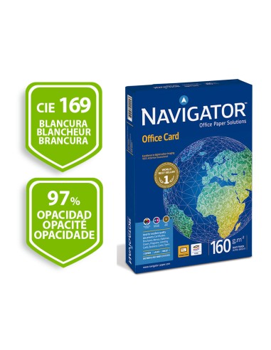 Papel fotocopiadora navigator din a4 160 gramos papel multiuso ink jet y laser paquete de 250 hojas