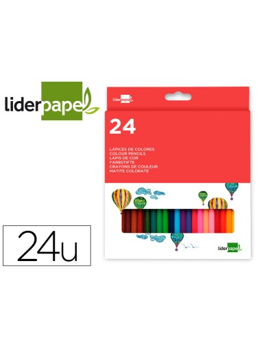 Lapices de colores liderpapel caja de 24 unidades colores surtidos