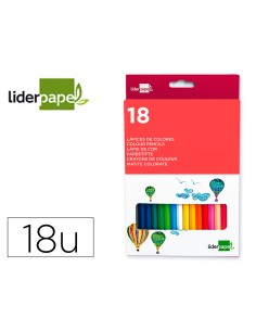 Lapices de colores liderpapel caja de 18 unidades colores surtidos