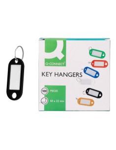 Llavero portaetiquetas q connect color negro expositor de 100 unidades