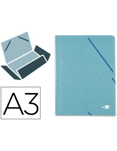 Carpeta liderpapel gomas a3 3 solapas carton prespan verde