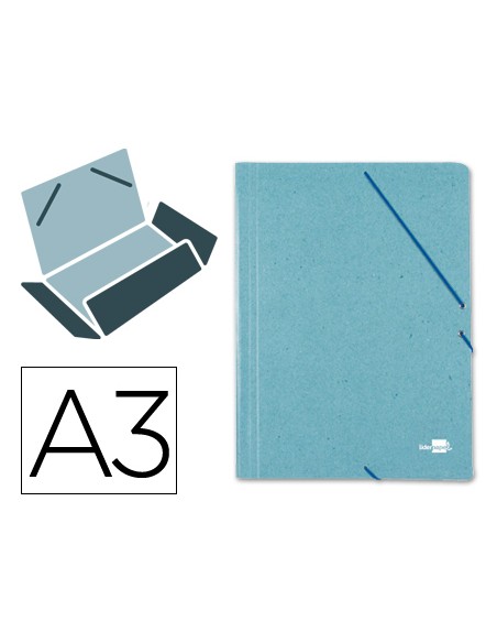 Carpeta liderpapel gomas a3 3 solapas carton prespan verde