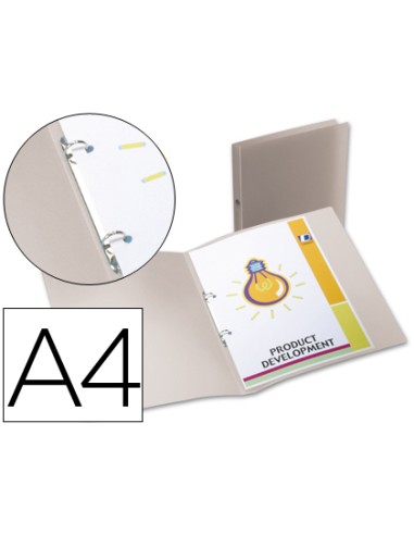 Carpeta liderpapel 2 anillas redondas mini 15 mm 49074 polipropileno din a4 transparente