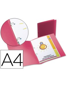 Carpeta liderpapel 2 anillas redondas mini 15 mm 49070 polipropileno din a4 rojo translucido